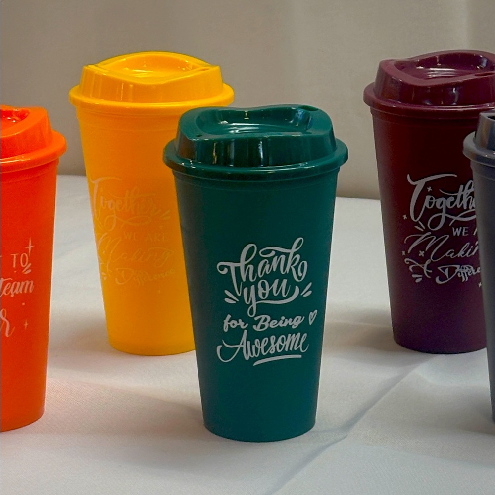 NEW ‘Team Spirit’ Set of 5 Travel Cups for Coworkers - Picture 3 of 7